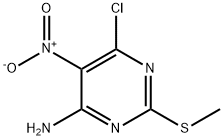 6-氯-2-(甲巯基)-5-硝基嘧啶-4-胺 结构式
