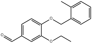 3-乙氧基-4-[(2-甲苄基)氧基]苯甲醛 结构式