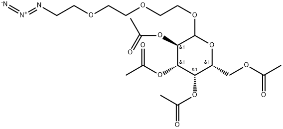 [2-(2-叠氮基乙氧基)乙氧基]乙基 2,3,4,6-四-O-乙酰基-D-吡喃半乳糖苷 结构式