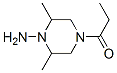 1-Piperazinamine,2,6-dimethyl-4-(1-oxopropyl)-(9CI) 结构式