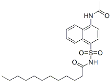 N-[[4-(Acetylamino)-1-naphthalenyl]sulfonyl]dodecanamide 结构式