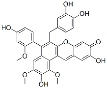 6-[(3,4-dihydroxyphenyl)methyl]-2,10-dihydroxy-5-(4-hydroxy-2-methoxyphenyl)-1,3-dimethoxy-9H-benzo[a]xanthen-9-one 结构式