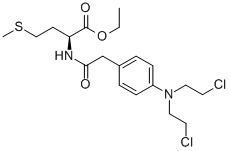 N-[[4-[Bis(2-chloroethyl)amino]phenyl]acetyl]-L-methionine ethyl ester 结构式