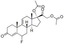 6Β-氟孕甾-4,9(11)-二烯-17Α,21-二醇-3,20-二酮-17,21-二醋酸酯 结构式