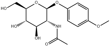 4-甲氧基苯基 2-(乙酰氨基)-2-脱氧-BETA-D-吡喃葡萄糖苷 结构式
