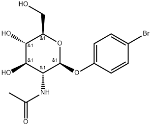 4-溴苯基2-乙酰氨基-2-脱氧-Β-D-吡喃葡萄糖苷 结构式