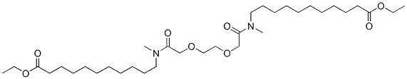 11-{[2-(2-{[(10-Ethoxycarbonyldecyl)methylcarbamoyl]methoxy}ethoxy)ace tyl]methylamino}-undecanoic acid, ethyl ester 结构式