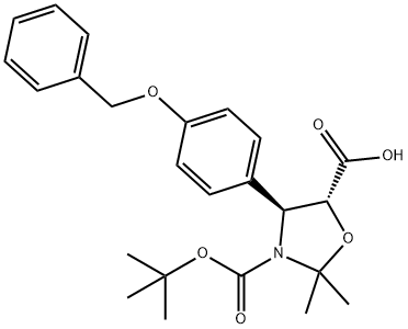 (4S,5R)-2,2-DiMethyl-4-[4-(phenylMethoxy)phenyl]-3,5-oxazolidinedicarboxylic Acid 3-(1,1-DiMethylethyl) Ester 结构式