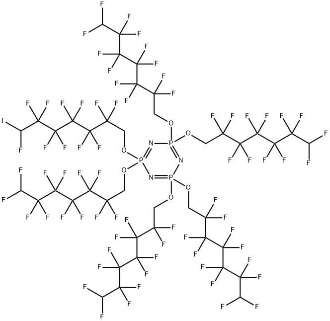 2,2,4,4,6,6-六((2,2,3,3,4,4,5,5,6,6,7,7-十二氟庚基)氧基)-2,2,4,4,6,6-六氢-1,3,5,2,4,6-三氮杂三磷杂苯 结构式