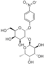 4-硝基苯基 2-O-(6-脱氧-ALPHA-L-吡喃半乳糖基)-ALPHA-D-吡喃半乳糖苷 结构式