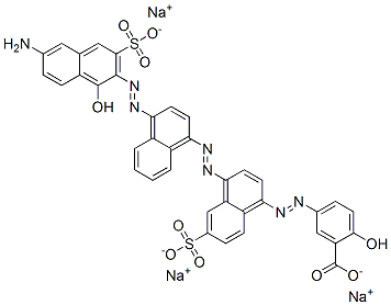 trisodium 5-[[4-[[4-[(6-amino-1-hydroxy-3-sulphonato-2-naphthyl)azo]-1-naphthyl]azo]-6-sulphonato-1-naphthyl]azo]salicylate  结构式
