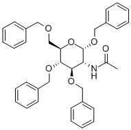 2-乙酰氨基-1,3,4,6-四-O-苄基-2-脱氧-A-D-D-吡喃葡萄糖苷 结构式