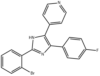 4-[2-(2-溴苯基)-5-(4-氟苯基)-1H-咪唑-4-基]吡啶 结构式