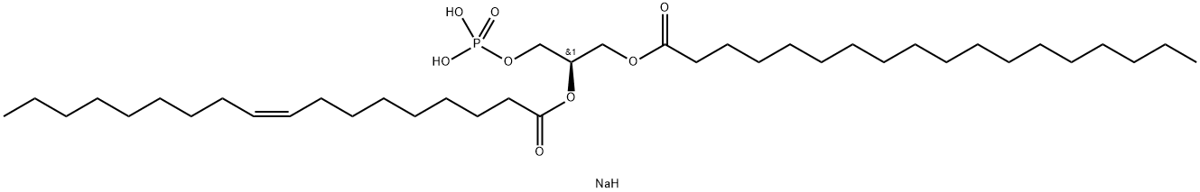 1-STEAROYL-2-OLEOYL-SN-GLYCERO-3-PHOSPHATE (SODIUM SALT);18:0-18:1 PA 结构式