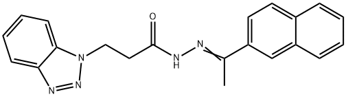 3-(1H-1,2,3-benzotriazol-1-yl)-N'-[1-(2-naphthyl)ethylidene]propanohydrazide 结构式