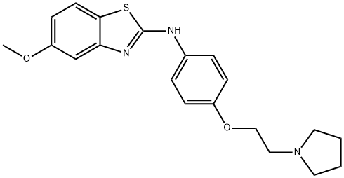 5-Methoxy-2-[4-[2-(1-pyrrolidinyl)ethoxy]anilino]benzothiazole 结构式