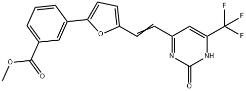 3-[5-[(E)-2-[2-氧代-6-(三氟甲基)-1H-嘧啶-4-基]乙烯基]-2- 结构式