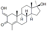 17beta-hydroxy-2-(hydroxymethylene)-4,17-dimethylandrost-4-en-3-one 结构式