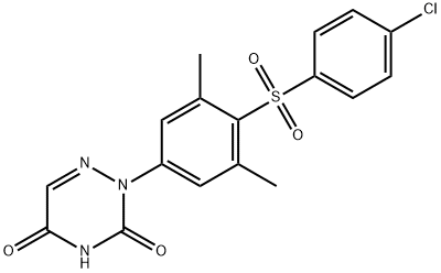 2-(4-((p-Chlorophenyl)sulfonyl)-3,5-dimethylphenyl)-as-triazine-3,5(2H ,4H)-dione 结构式