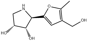 3,4-Pyrrolidinediol, 2-[4-(hydroxymethyl)-5-methyl-2-furanyl]-, (2R,3S,4R)- (9CI) 结构式