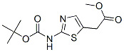 2-(2-((叔丁氧基羰基)氨基)噻唑-5-基)乙酸甲酯 结构式