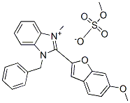 2-(6-methoxybenzofuran-2-yl)-1-benzyl-3-methyl-1H-benzimidazolium methyl sulphate 结构式