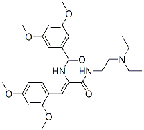 N-[2-(Diethylamino)ethyl]-2-(3,5-dimethoxybenzoylamino)-3-(2,4-dimethoxyphenyl)propenamide 结构式