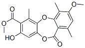 8-Hydroxy-3-methoxy-1,4,6-trimethyl-11-oxo-11H-dibenzo[b,e][1,4]dioxepin-7-carboxylic acid methyl ester 结构式