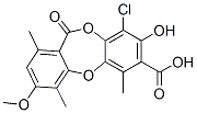 9-Chloro-8-hydroxy-3-methoxy-1,4,6-trimethyl-11-oxo-11H-dibenzo[b,e][1,4]dioxepin-7-carboxylic acid 结构式