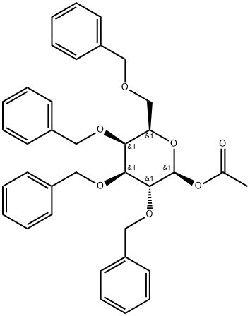 1-O-乙酰基 - 2,3,4,6-四-O-苄基B-D吡喃半乳糖 结构式
