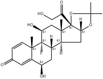 (6,11,16a)-9-Fluoro-6,11,21-trihydroxy-16,17-[(1-methylethylidene)bis(oxy)]-pregna-1,4-diene-3,20-dione 结构式