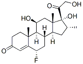 6alpha-fluoro-11beta,17,21-trihydroxy-16alpha-methylpregn-4-ene-3,20-dione 结构式