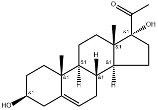 17α-羟基妊娠烯醇酮 结构式