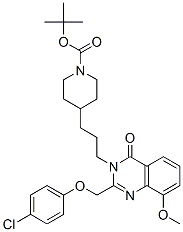 1-Piperidinecarboxylic  acid,  4-[3-[2-[(4-chlorophenoxy)methyl]-8-methoxy-4-oxo-3(4H)-quinazolinyl]propyl]-,  1,1-dimethylethyl  ester 结构式