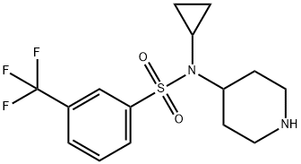 N-CYCLOPROPYL-N-PIPERIDIN-4-YL-3-(TRIFLUOROMETHYL)BENZENESULFONAMIDE
 结构式