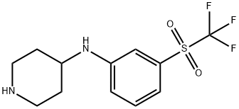 N-[3-[(TRIFLUOROMETHYL)SULFONYL]PHENYL]PIPERIDINE-4-AMINE
 结构式