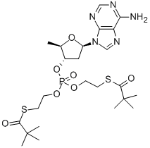 2' 5'-DD-3'-AMP-BIS(T-BU-SATE) 结构式