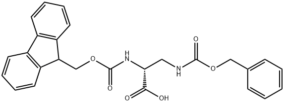 N-芴甲氧羰基-N'-苄氧羰基-D-二氨基丙酸 结构式