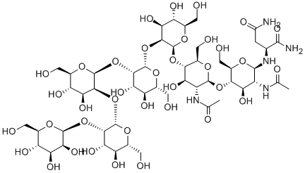 MANNOPENTAOSE-DI(N-ACETYL-D-GLUCOSAMINE)-ASPARAGINE 结构式