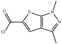 1,3-二甲基-1H-噻吩[2,3-C]吡唑-5-碳酰氯 结构式