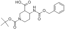 4-BENZYLOXYCARBONYLAMINO-PIPERIDINE-1,3-DICARBOXYLIC ACID 1-TERT-BUTYL ESTER 结构式