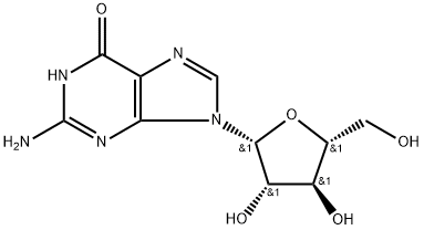 9-Β-D-糖呋喃鸟嘌呤 结构式