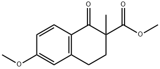 methyl 6-methoxy-2-methyl-1-oxo-tetralin-2-carboxylate 结构式