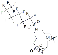 N-(2-羟乙基)-N,N-二甲基-3-[(3-磺丙基)[(十三氟己基)磺酰]氨基]-1-丙铵氢氧化物内盐 结构式