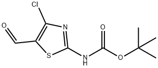 (4-氯-5-甲酰基噻唑-2-基)氨基甲酸叔丁酯 结构式