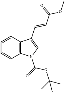 3-(2-甲氧羰基-乙烯基)-吲哚-1-羧酸TERT丁酯 结构式