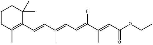 ethyl (2E,4Z,6Z,8E)-4-fluoro-3,7-dimethyl-9-(2,6,6-trimethyl-1-cyclohe xenyl)nona-2,4,6,8-tetraenoate 结构式