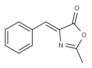 2-甲基-(4Z)-苯亚甲基-5(4H)-口恶唑酮 结构式