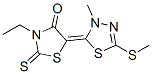 3-ethyl-5-[3-methyl-5-(methylthio)-1,3,4-thiadiazol-2(3H)-ylidene]rhodanine 结构式