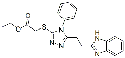 [[5-[2-(1H-Benzimidazol-2-yl)ethyl]-4-phenyl-4H-1,2,4-triazol-3-yl]thio]acetic acid ethyl ester 结构式